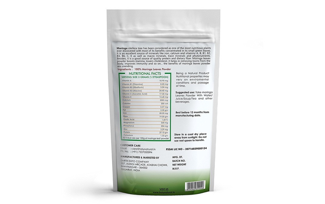 Holy Natural Moringa Powder    Pack  500 grams